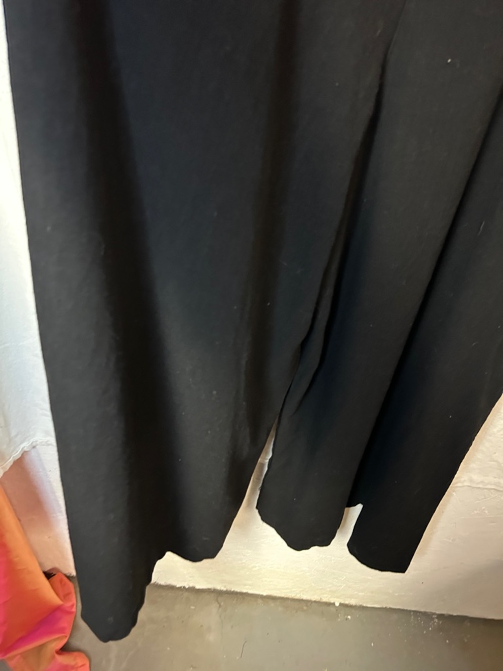 Black Wide-Leg Overalls Size 2XL  Linen Blend Adjustable - Picture 9 of 13